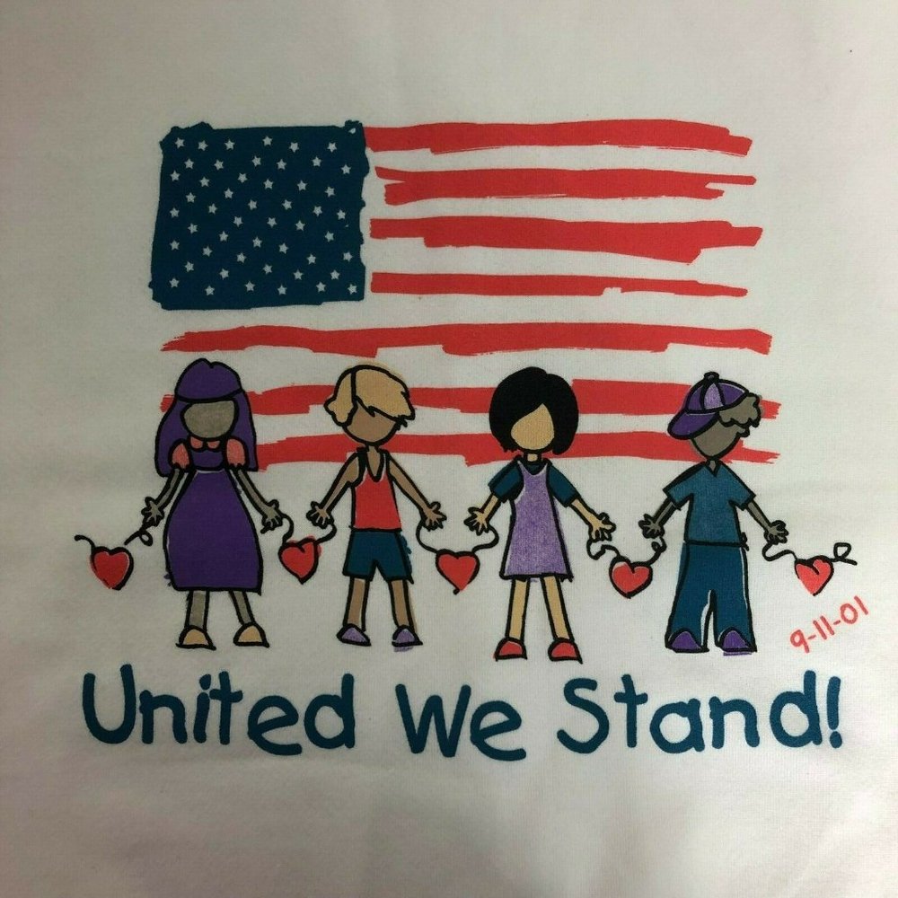 United We Stand Sweatshirt Sweater 9 11 USA Flag